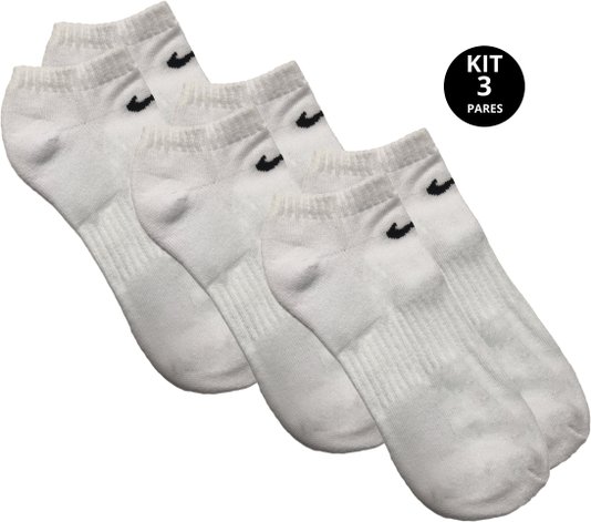 Kit Meia Nike Everyday Cush Low 3 Pares - Branco