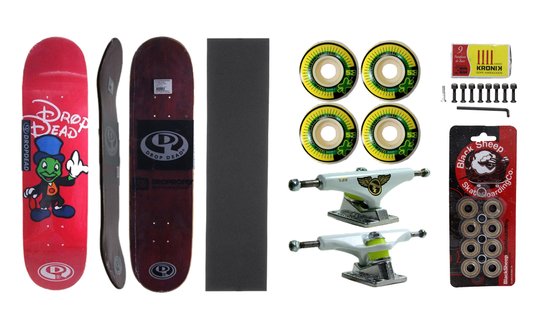 Kit Skate Montado =  Shape Dropdead  Lixa para  Radical  Parafuso Allen Kronik Truck Tilt Color 139mm Rolamentos  Black Sheep Roda Next 53mm
