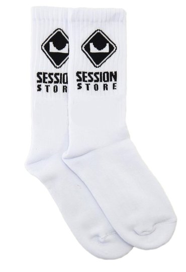 Kit Tênis Vans Old Skool Black White + Meia Session Logo - Branco