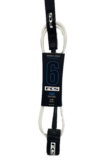Leash FCS 6 Competição 5,5 mm - Branco Preto