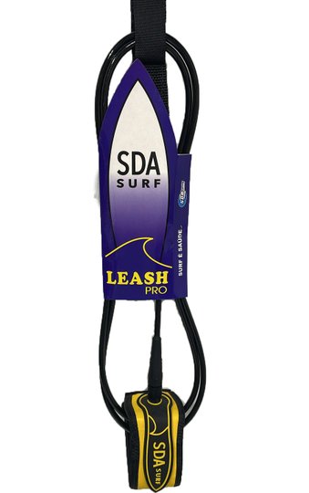 Leash Para Surf 6 Pés 2 Distorçedor Regular - Preto Amarelo