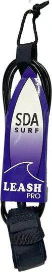 Leash PRO SDA para Prancha de Surf Competição 6 Pés 2 destorcedores - Preto