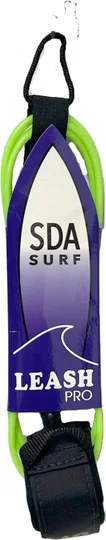Leash PRO SDA para Prancha de Surf Competição 6 Pés 2 Distorcedores - Preto/Verde