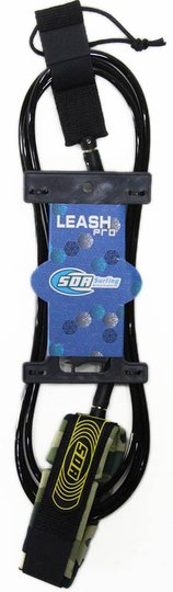 Leash SDA 10Pés Longboard com 2 Distorcedores  - Preto/Camuflado/Amarelo