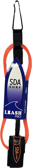 Leash SDA para Prancha de Surf Regular 6 Pés 2 Distorcedores - Preto/Laranja