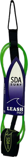 Leash SDA para Prancha de Surf Regular 6 Pés - Preto/Verde
