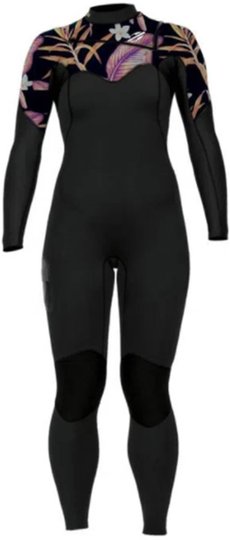 Long John Feminino Mormaii Chest-Zip 3.2mm Diva Pro Surfe - Preto