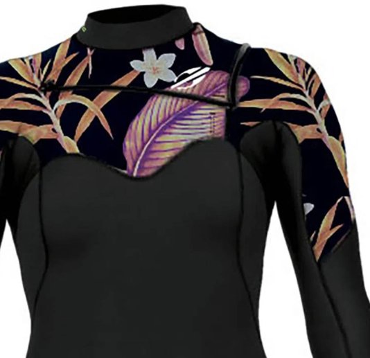 Long John Feminino Mormaii Chest-Zip 3.2mm Diva Pro Surfe - Preto