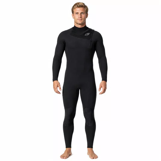 Long John Mormaii Kombat 3/2 mm Chest Zip Vedado 4x mais flexível - Preto