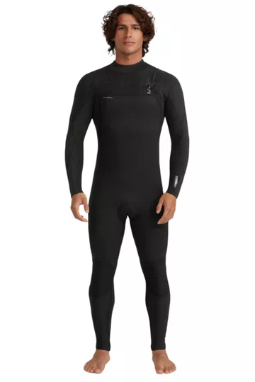 Long John O'Neill Hyperfreak Chest Zip 4/3 mm CZ Full - Black/Black