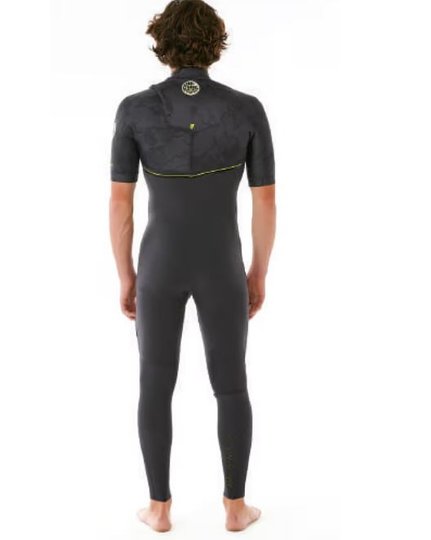 Long John Rip Curl E-Bomb 22 mm Manga Curta Zip Free - CHARCOAL