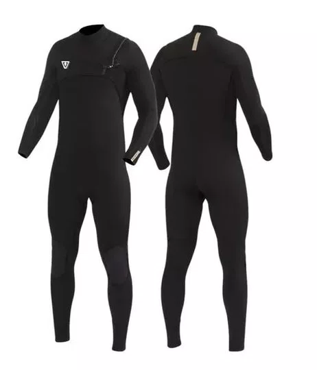 Long John Vissla 7 Seas Comp 3-2MM Full Chest Zip - Preto