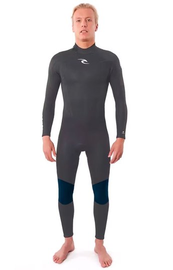 Long Jonh RC Mens FREELITE 3 2mm Back Zip vedado - Black 