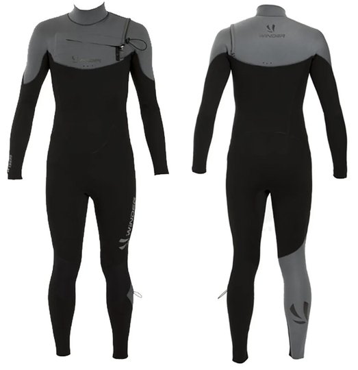 Long Jonh Winder Neoprene 3.2 MM Ziiper Chest - Preto