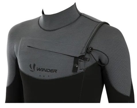 Long Jonh Winder Neoprene 3.2 MM Ziiper Chest - Preto