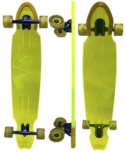 Longboards Smokate Usa/Bra 8x39 Polegadas - Verde Limão Transparente