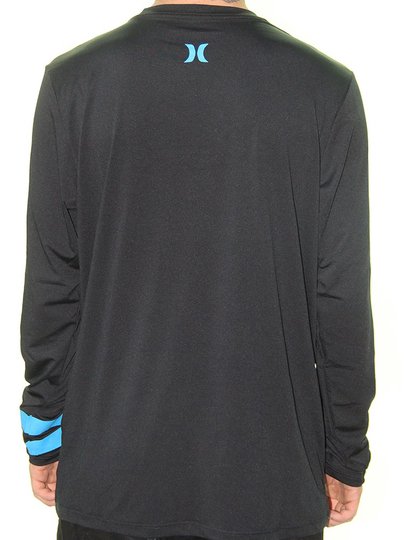 Lycra Masculina Hurley Icon Manga Longa  Estampada - Preto