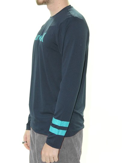 Lycra Masculina Hurley Surf BLOCK Manga Longa - Marinho