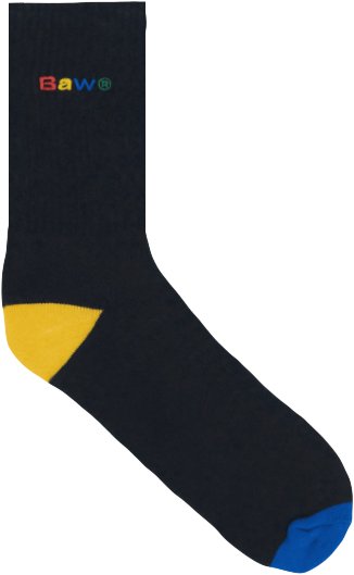 Meia Baw unissex basic Color skateboards 100% Algodão - Preto Azul