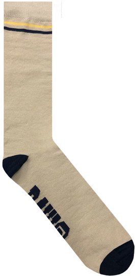 Meia Baw unissex Stripes Academics 100% Algodão bege - Off White