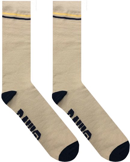 Meia Baw unissex Stripes Academics 100% Algodão bege - Off White
