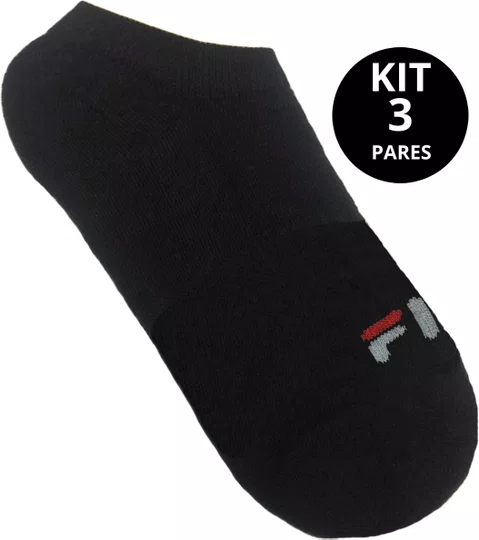 Meia Fila Cano Invisível Kit/3 Pares Feminino Sport Group - Preto