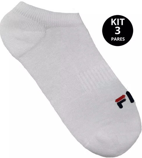 Meia Fila Cano Invisível Kit/3 Pares Masculino Sport Group - Branco