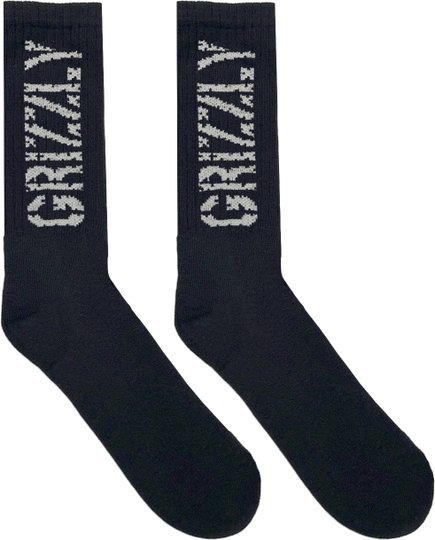 Meia Grizzly Stamp - Preto