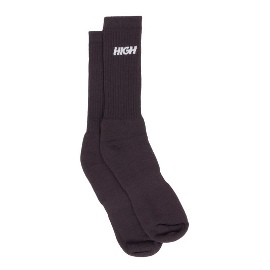 Meia High Logo - Marrom