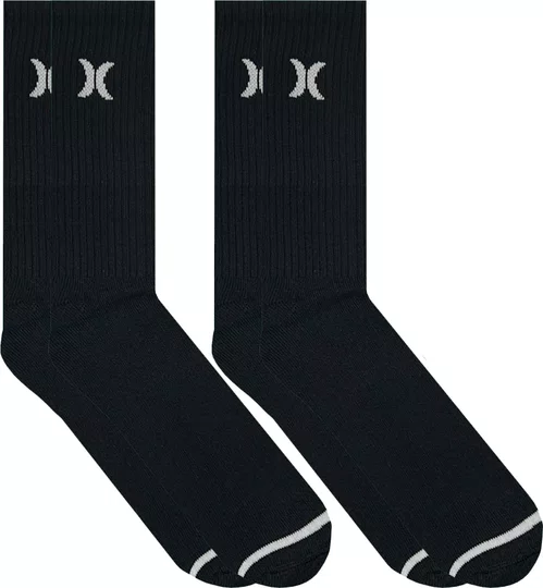 Meia Hurley 2 Pares Cano Alto Canelado - Preto
