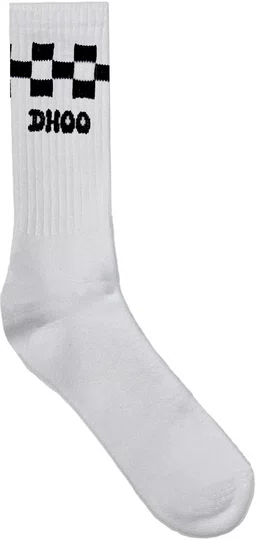 Meia Masculina Dhoo Cheker Algodão - Branco