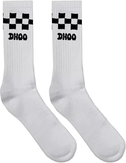 Meia Masculina Dhoo Cheker Algodão - Branco
