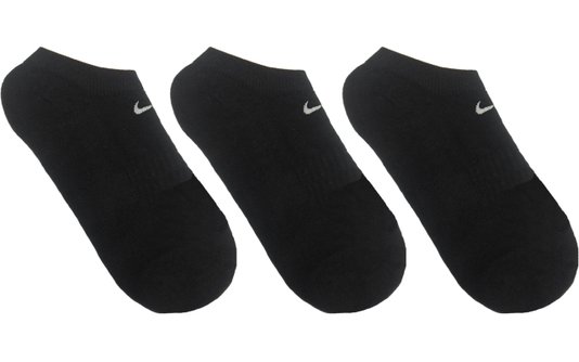 Meia Nike Cano Curto Everyday Cush 3 Pares - Preto