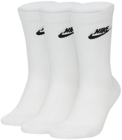 Meia Nike Crew Essential 3 Pares - Branco