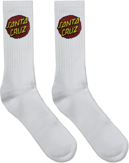 Meia Santa Cruz Classic Dot Algodão Cano Longo - Branco