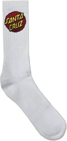 Meia Santa Cruz Classic Dot Algodão Cano Longo - Branco