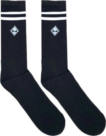 Meia Session 2Stripes Cano Longo - Preto