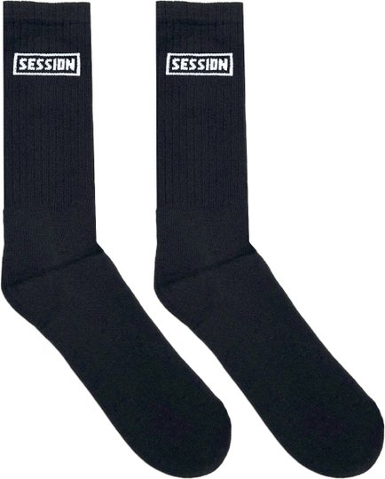 Meia Unissex Session Cano Alto Logo - - Preto