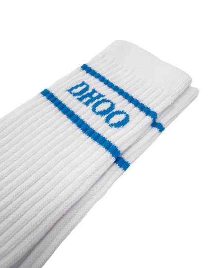 Meia Unissex Dhoobasic Dist 100% Macia e Transpirável - Branco/Azul