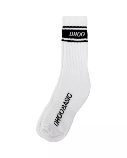 Meia Unissex Dhoobasic Dist 100% Macia e Transpirável - Branco/Azul