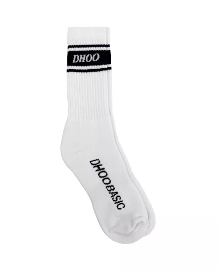 Meia Unissex Dhoobasic Dist 100% Macia e Transpirável - Branco/Azul