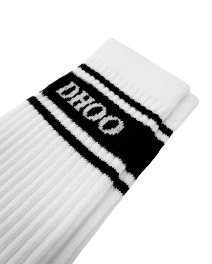 Meia Unissex Dhoobasic Dist 100% Macia e Transpirável - Branco/Azul