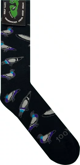 Meia Unissex Gnarly Birds Cano Longo Algodão Macio - Preto