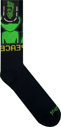 Meia Unissex Gnarly Ets Cano Longo Algodão Macio - Preto