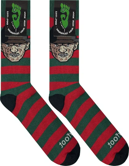Meia Unissex Gnarly Freddy Cano Longo Algodão Macio - Red/Green