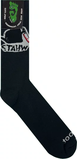 Meia Unissex Gnarly Lillar Cano Longo Algodão Macio - Preto
