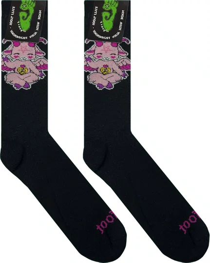 Meia Unissex Gnarly Mal Cano Longo Algodão - Preto