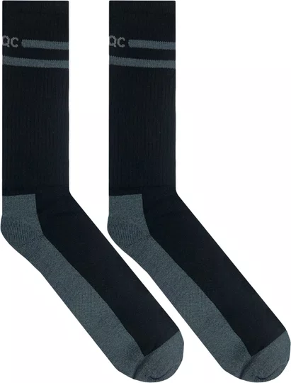 Meia Unissex High QC HCQC Cano Longo Algodão - Preto/Chumbo