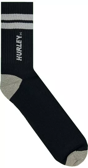 Meia Unissex Hurley Cano Medio Vertical - Preto