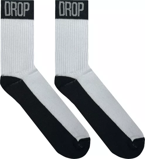 Meia Unissex Lets Drop Cano medio Slyle - Branco/Preto